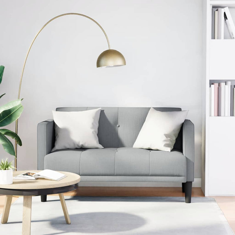 Canapea loveseat, gri deschis, 111 cm, textil