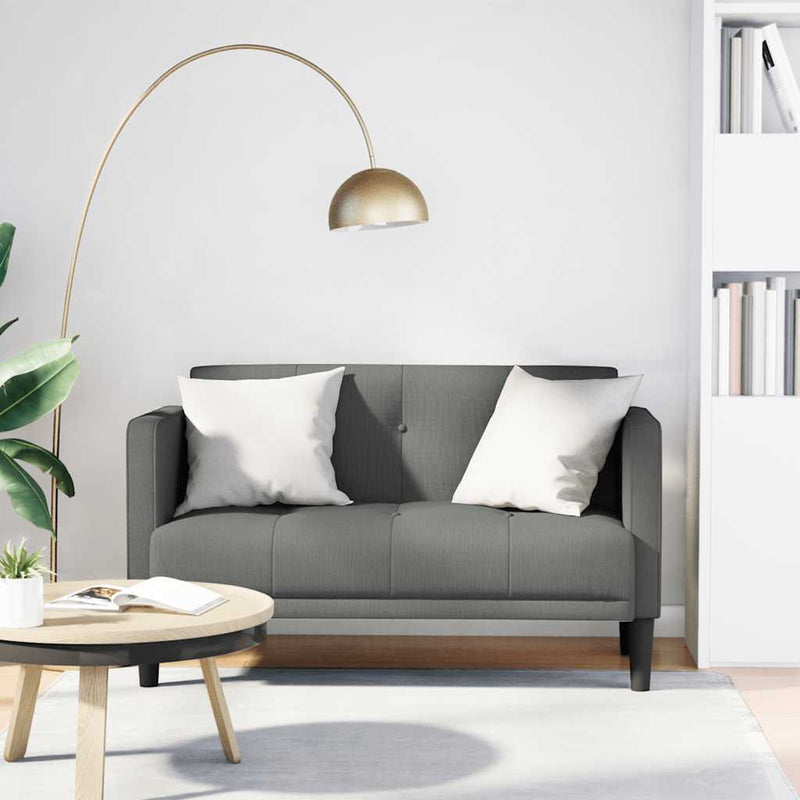 Canapea loveseat, gri închis, 111 cm, textil
