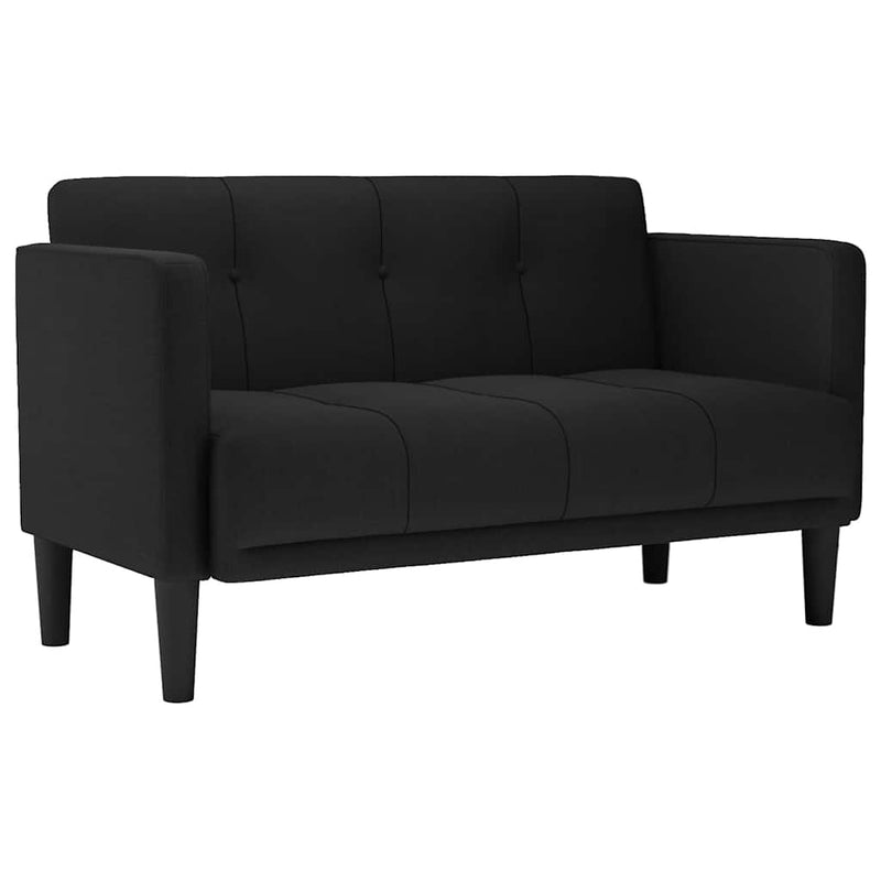 Canapea loveseat, negru, 111 cm, textil
