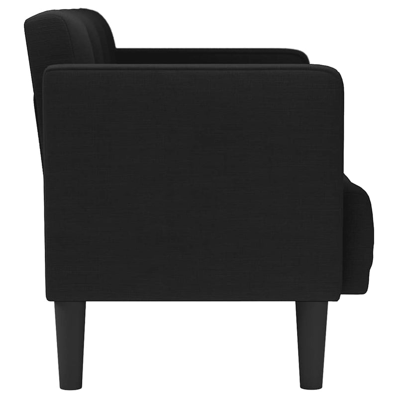 Canapea loveseat, negru, 111 cm, textil