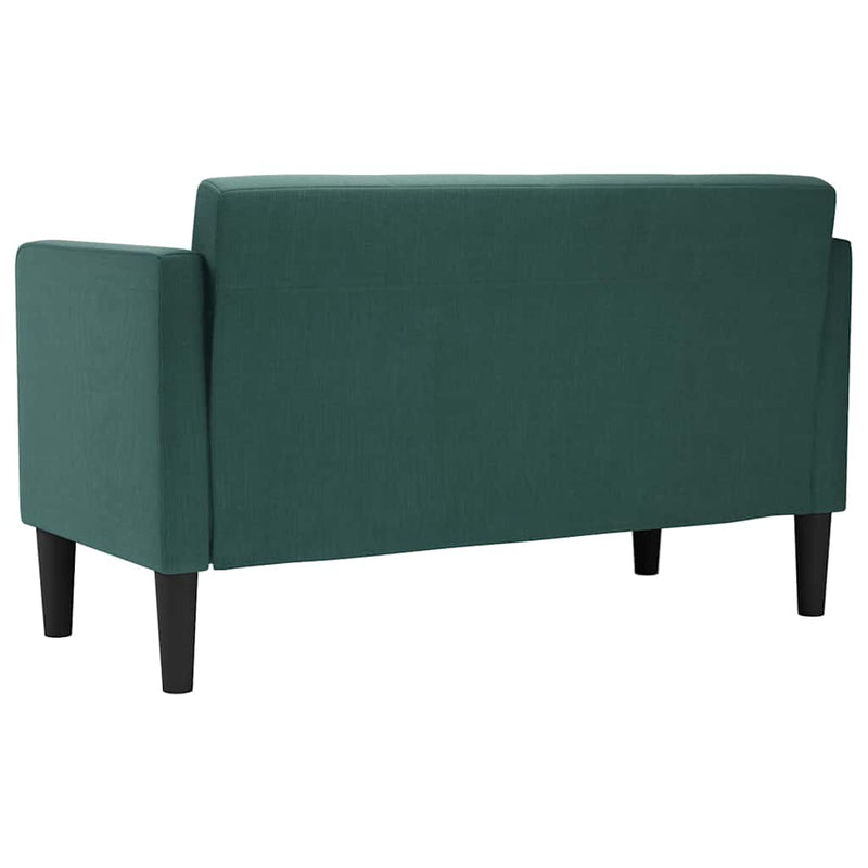 Canapea loveseat, verde închis, 111 cm, textil