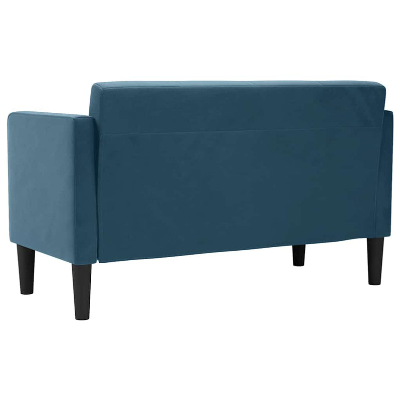 Canapea loveseat, albastru, 111 cm, catifea