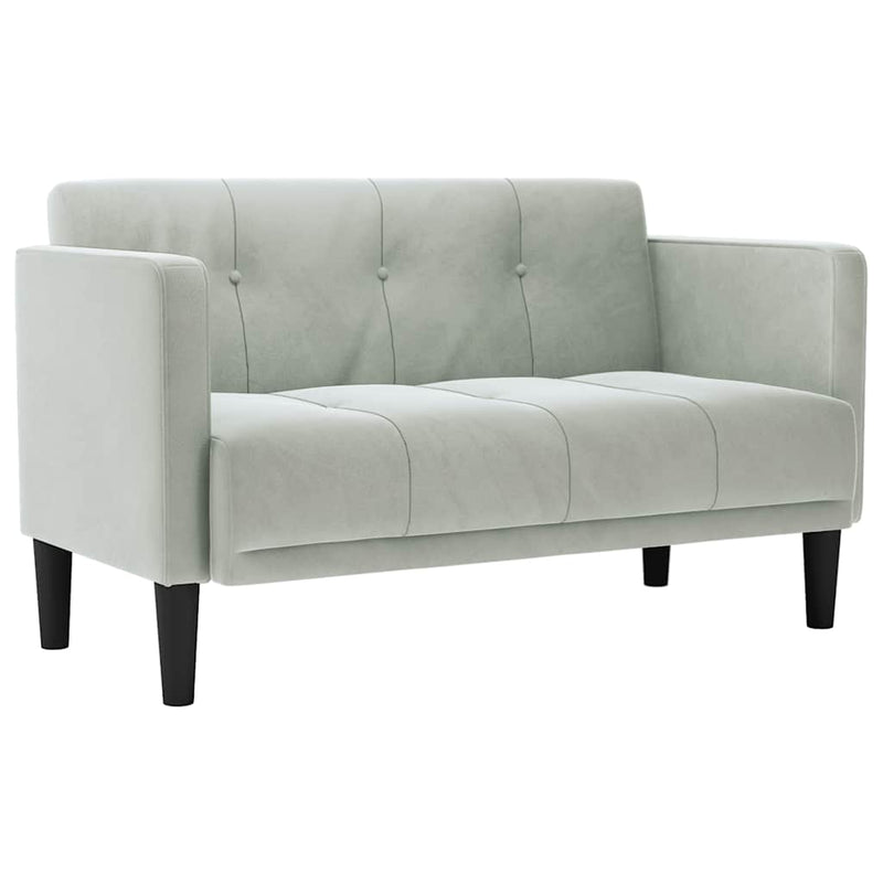 Canapea loveseat, gri deschis, 111 cm, catifea