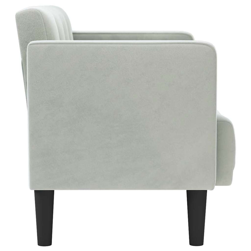Canapea loveseat, gri deschis, 111 cm, catifea