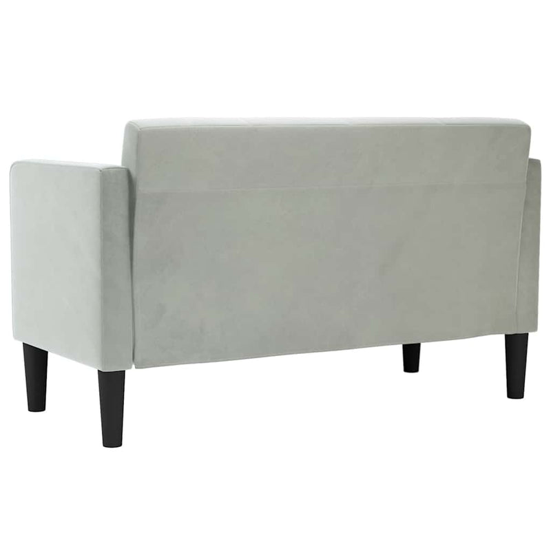 Canapea loveseat, gri deschis, 111 cm, catifea