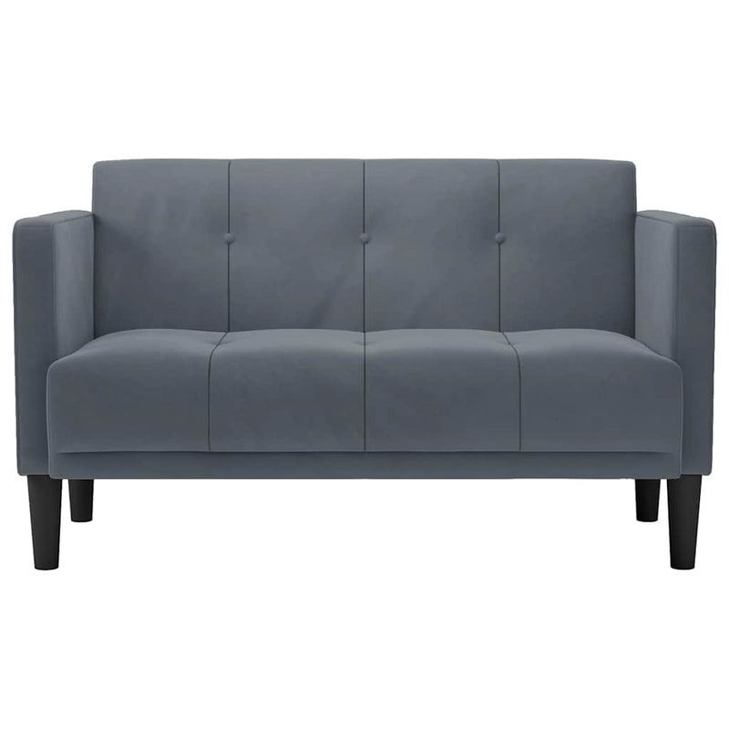 Canapea loveseat, gri închis, 111 cm, catifea