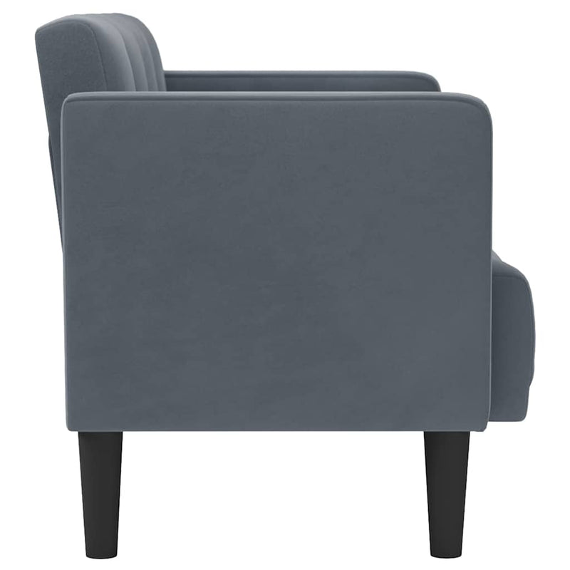 Canapea loveseat, gri închis, 111 cm, catifea