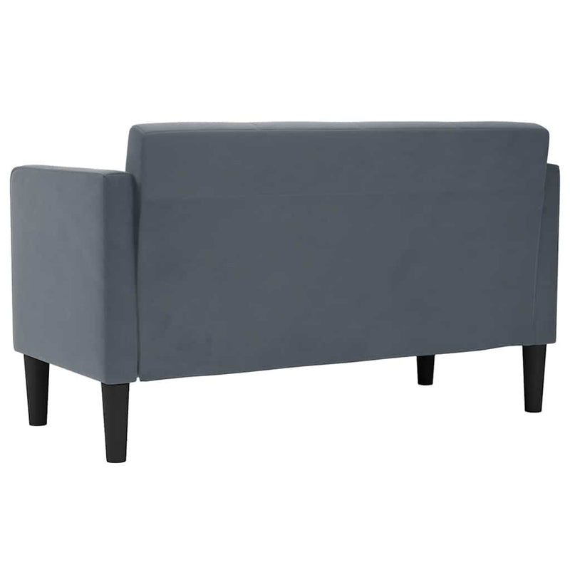 Canapea loveseat, gri închis, 111 cm, catifea