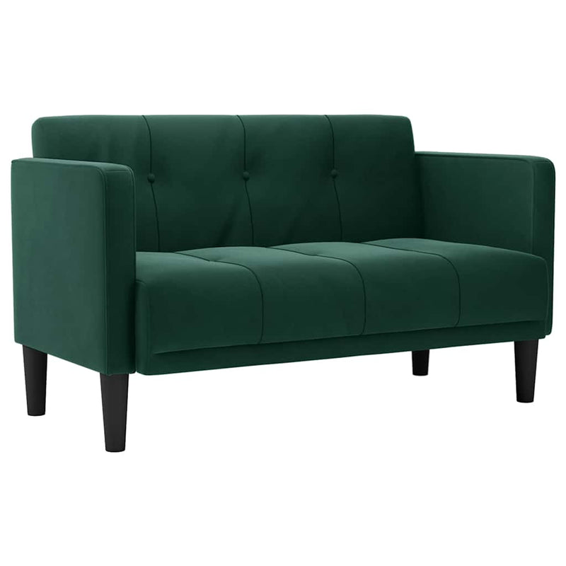 Canapea loveseat, verde închis, 111 cm, catifea