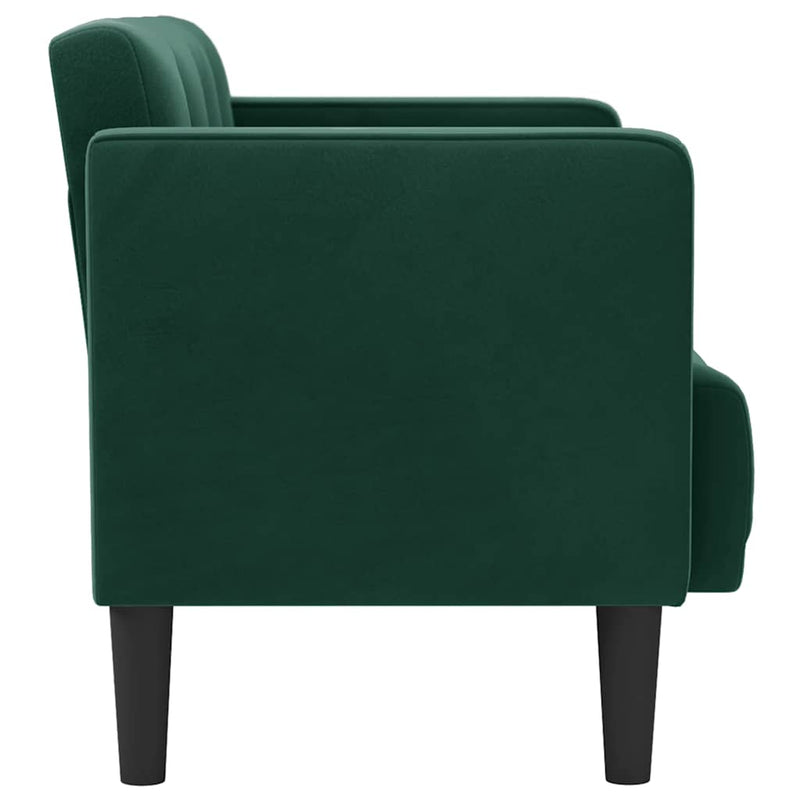 Canapea loveseat, verde închis, 111 cm, catifea
