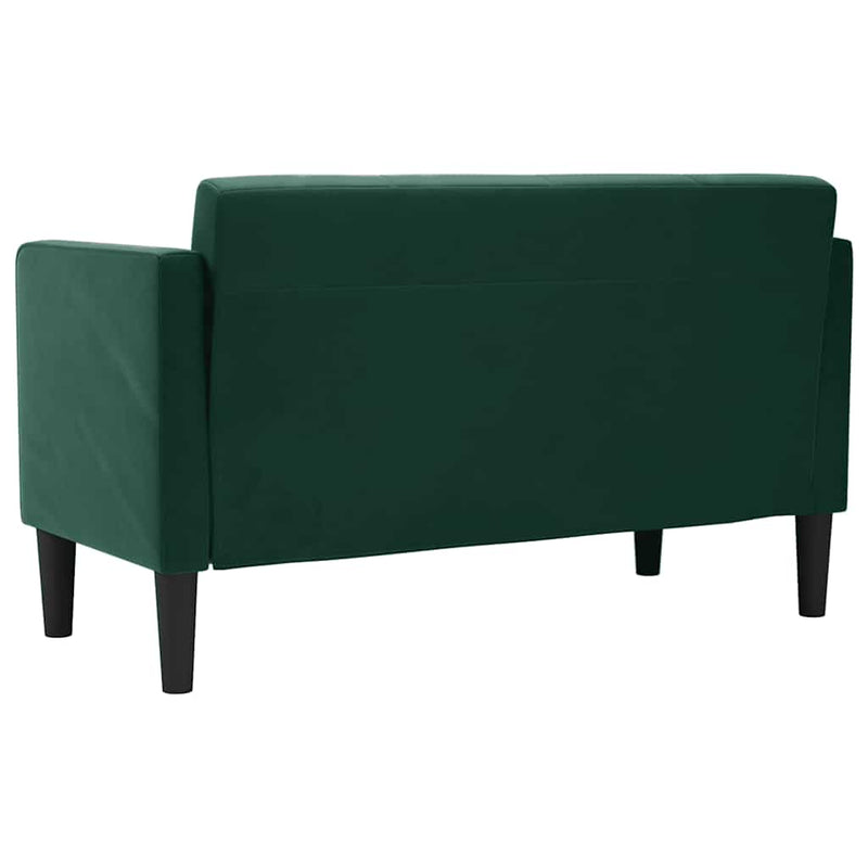 Canapea loveseat, verde închis, 111 cm, catifea