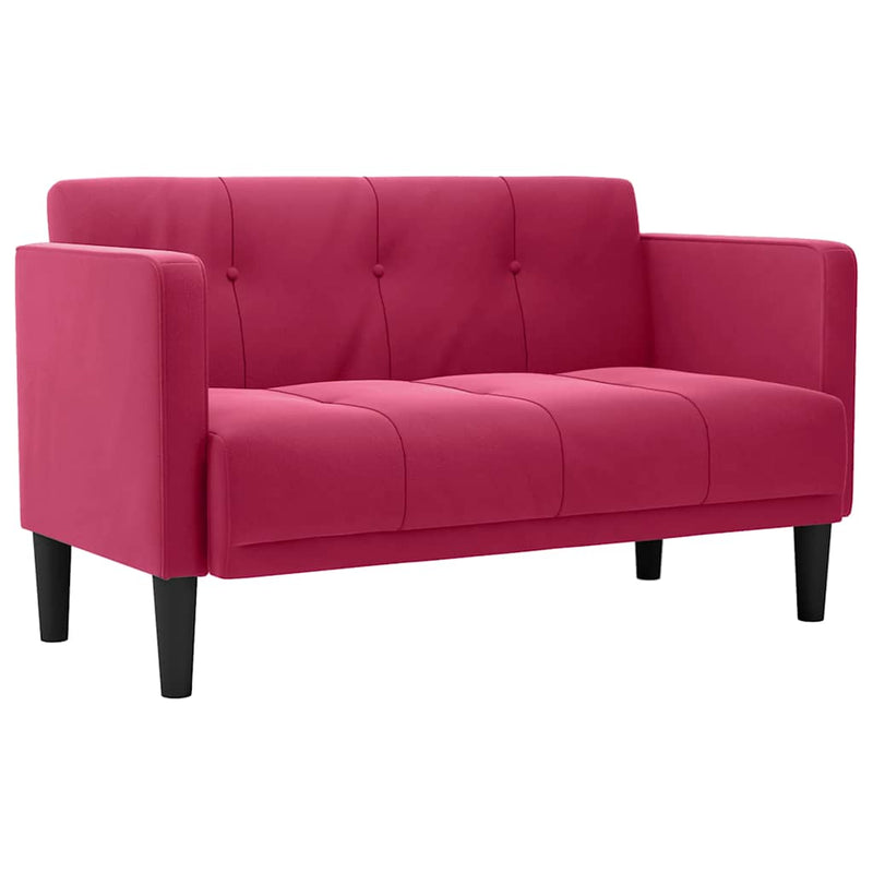 Canapea loveseat, vin roșu, 111 cm, catifea