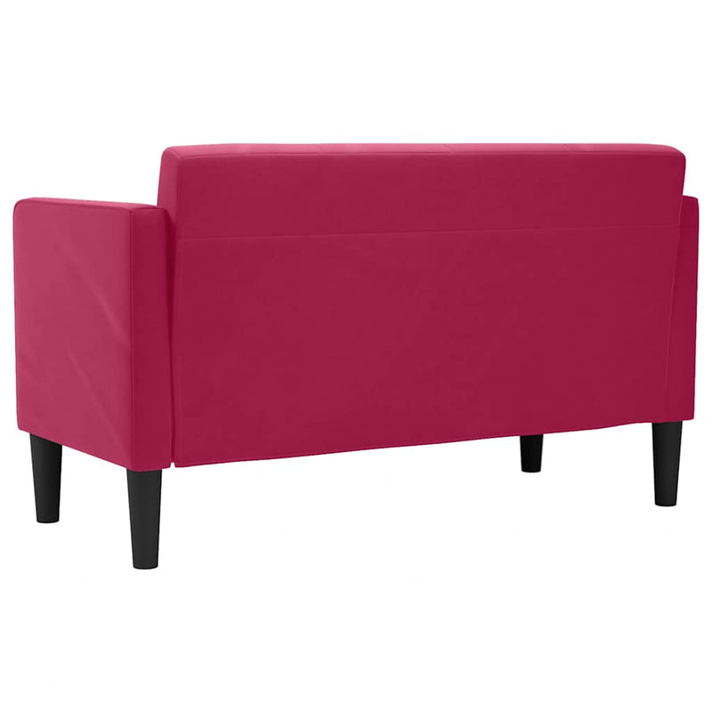 Canapea loveseat, vin roșu, 111 cm, catifea