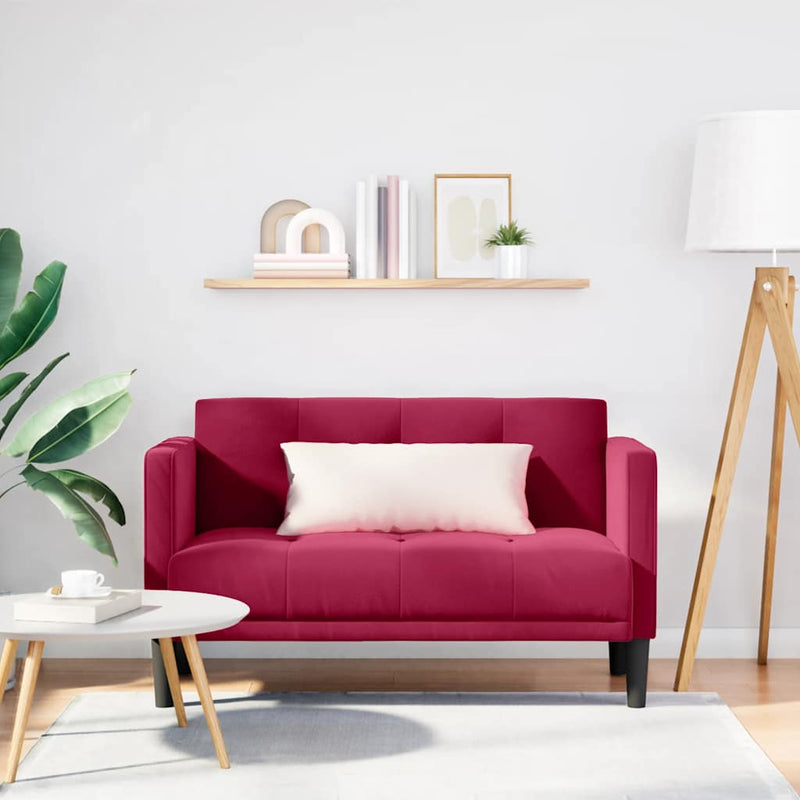 Canapea loveseat, vin roșu, 111 cm, catifea