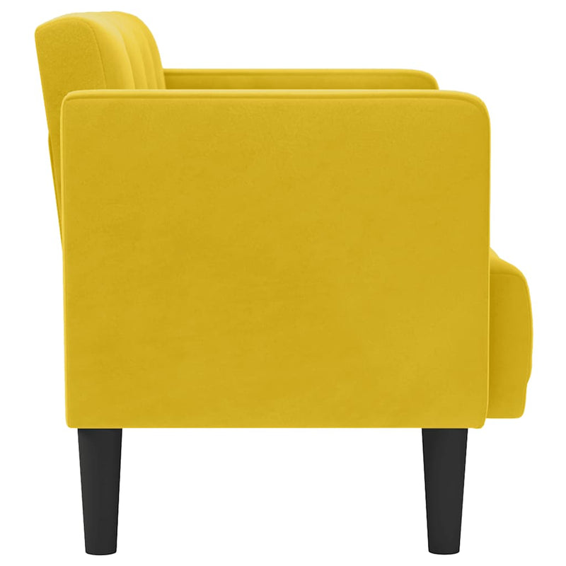 Canapea loveseat, galben, 111 cm, catifea
