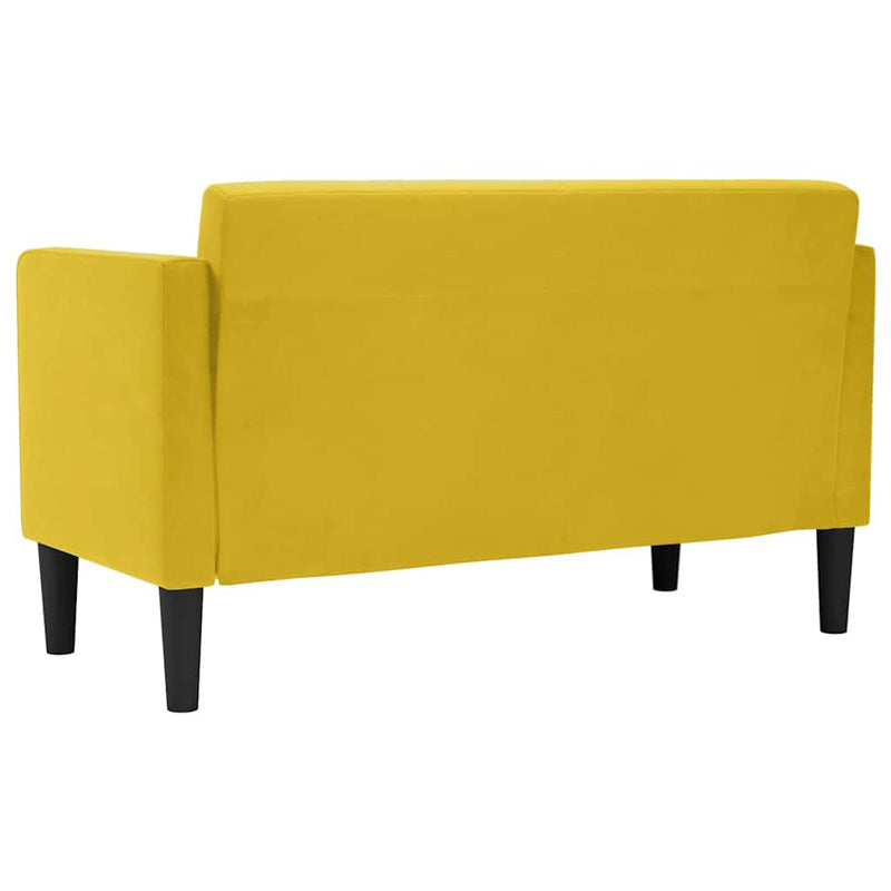 Canapea loveseat, galben, 111 cm, catifea