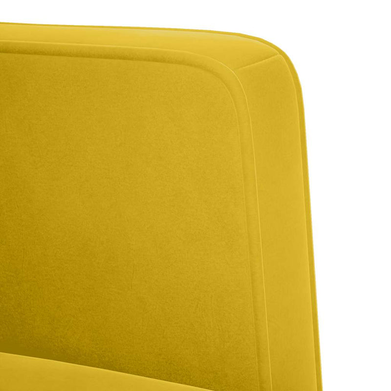 Canapea loveseat, galben, 111 cm, catifea