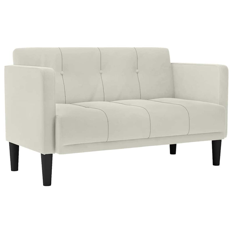 Canapea loveseat, crem, 111 cm, catifea