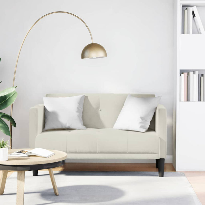 Canapea loveseat, crem, 111 cm, catifea
