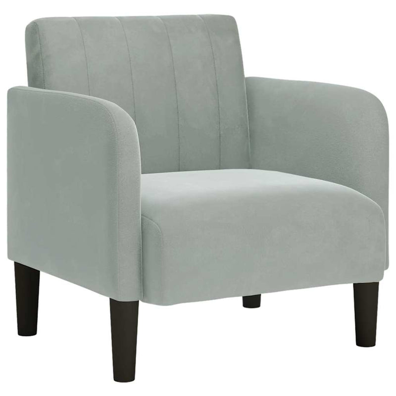 Canapea scaun cu cotiere Gri deschis 54 cm catifea