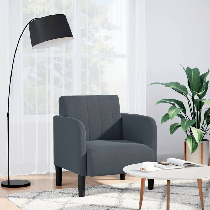 Canapea Scaun cu cotiere Gri închis 54 cm catifea