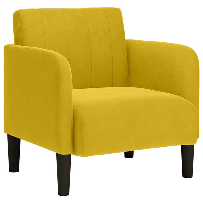 Canapea Scaun cu Cotiere Catifea Galben 54 cm