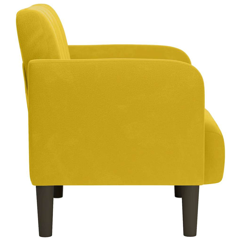 Canapea Scaun cu Cotiere Catifea Galben 54 cm