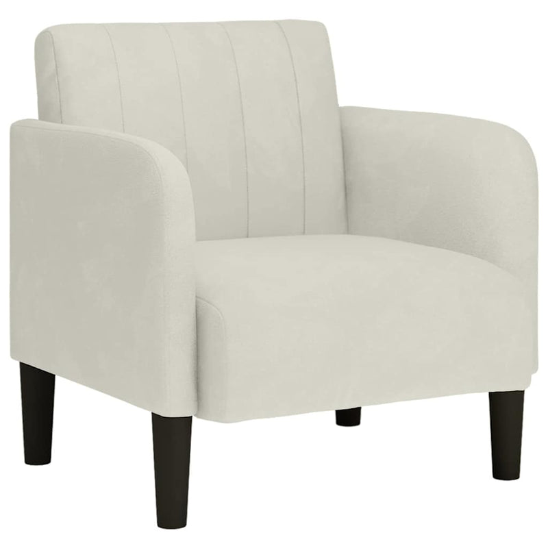 Canapea Scaun cu Cotiere Crem 54 cm Catifea