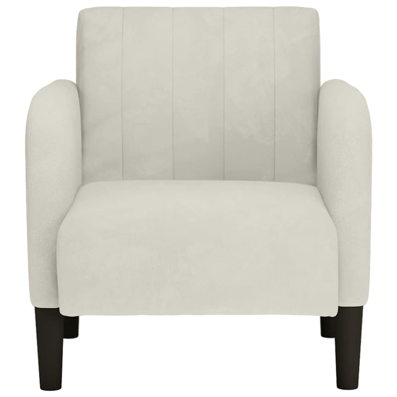 Canapea Scaun cu Cotiere Crem 54 cm Catifea