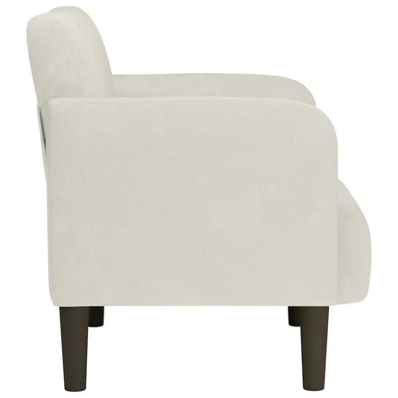 Canapea Scaun cu Cotiere Crem 54 cm Catifea