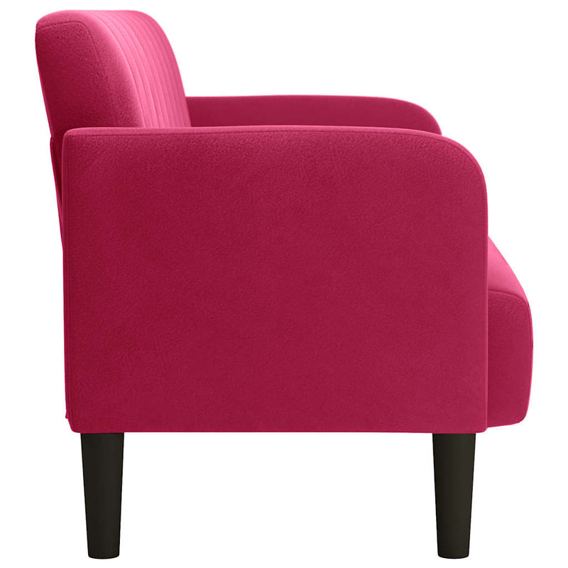 Canapea loveseat rosu vin 109 cm catifea