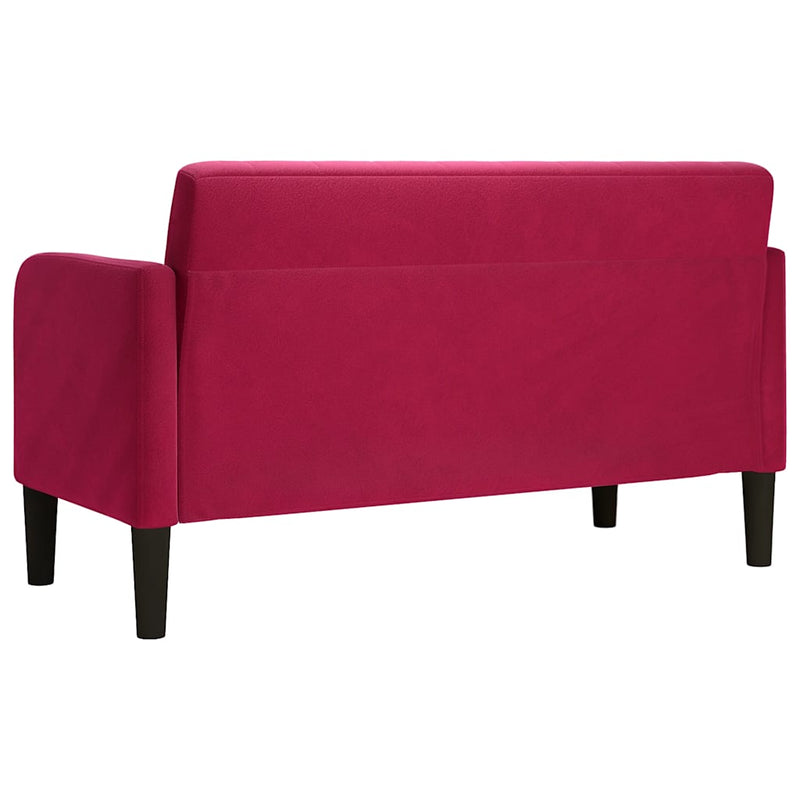 Canapea loveseat rosu vin 109 cm catifea