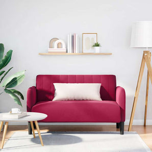 Canapea loveseat rosu vin 109 cm catifea