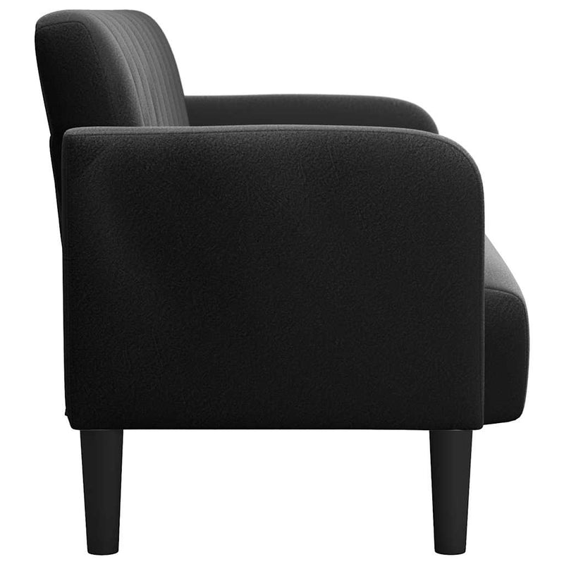 Canapea loveseat neagră 109 cm catifea