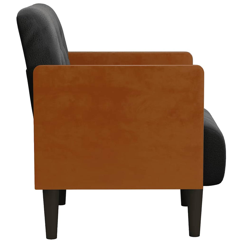 Canapea Scaun cu Cotiere Negru 55 cm Catifea