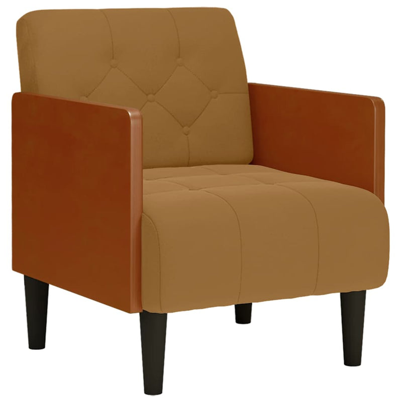 Canapea Scaun cu Cotiere Maro 55 cm Catifea