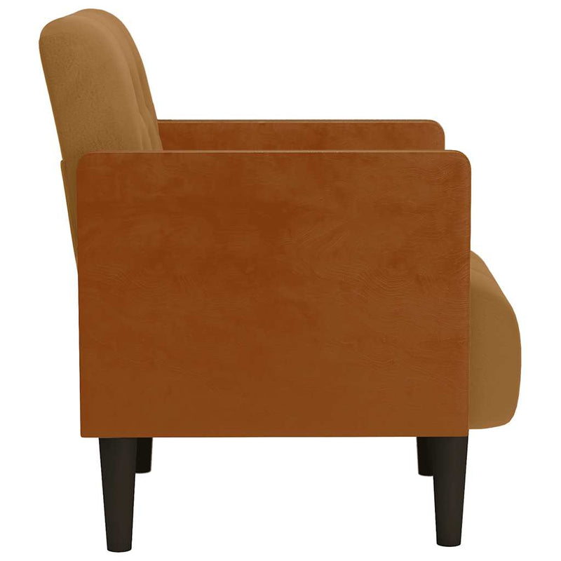 Canapea Scaun cu Cotiere Maro 55 cm Catifea