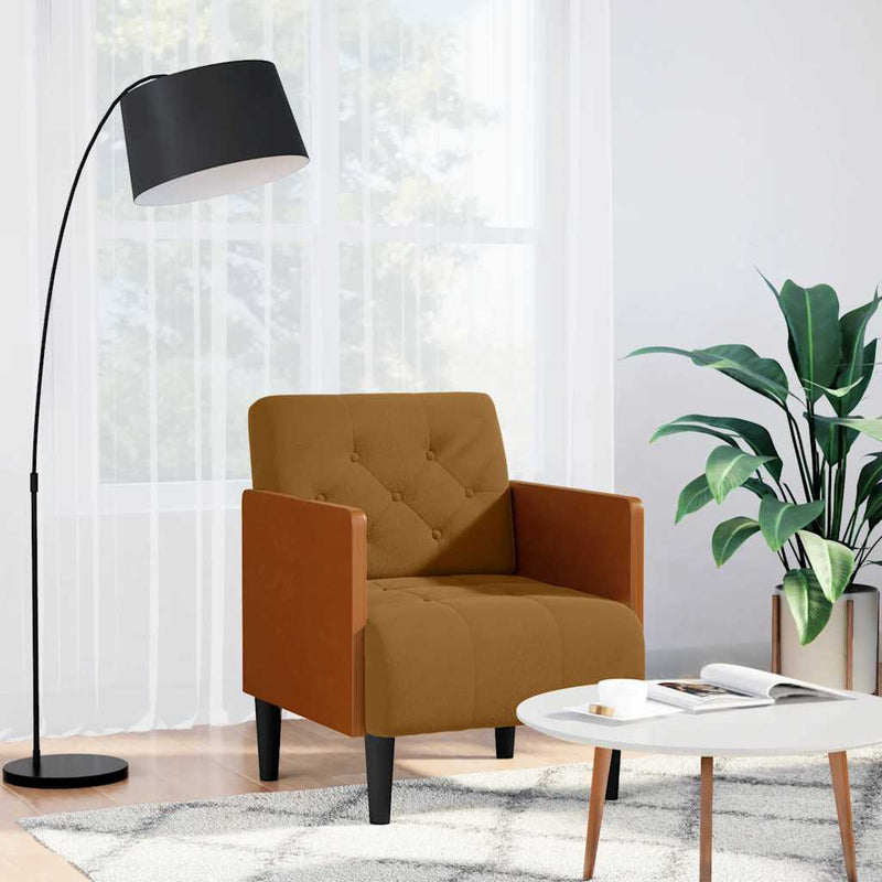 Canapea Scaun cu Cotiere Maro 55 cm Catifea