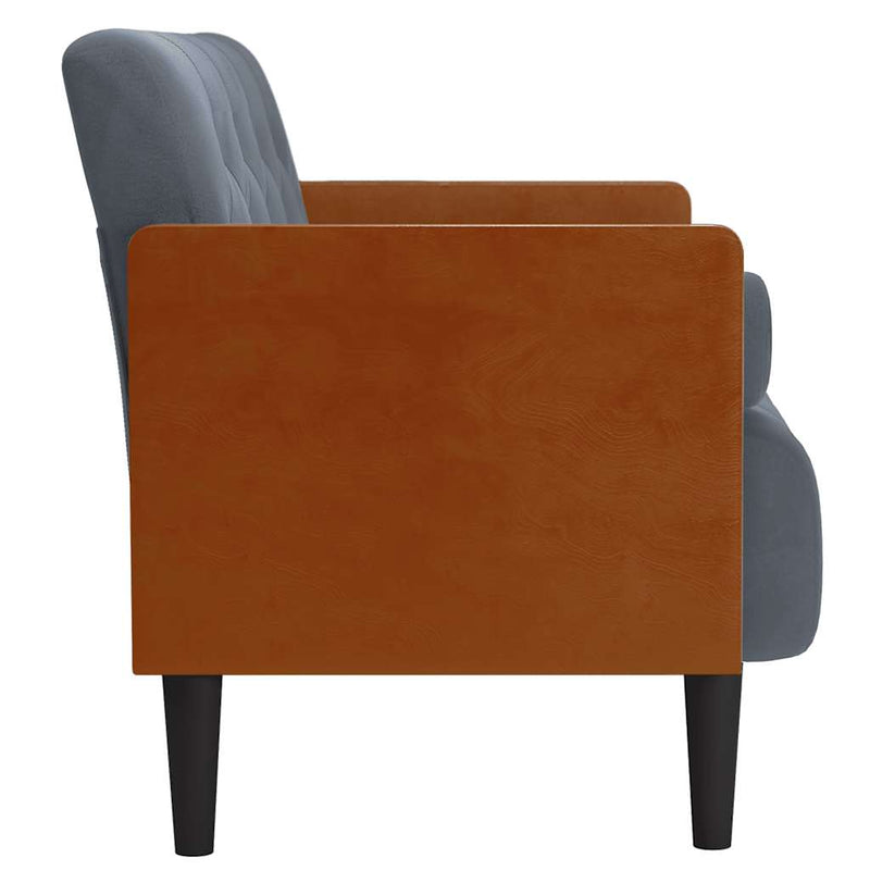 Canapea loveseat cu perne de sustinere gri închis 110cm catifea