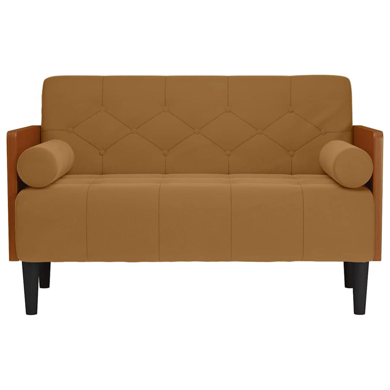 Canapea loveseat cu perne de suport maro 110 cm catifea