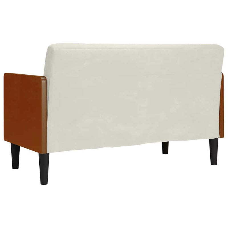 Canapea loveseat cu perne de sustinere crem 110 cm catifea
