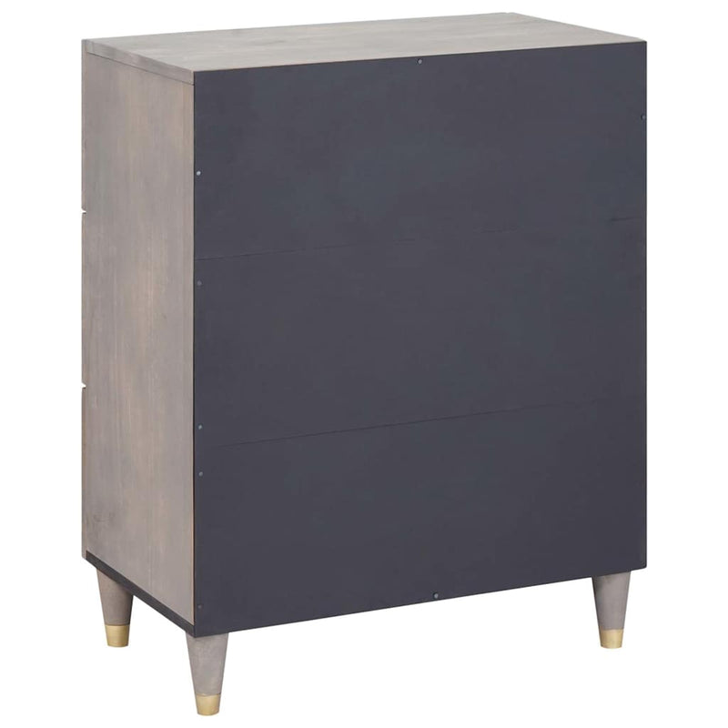 Bufet Gri și Aur 60 x 33 x 75 cm Lemn de mango solid