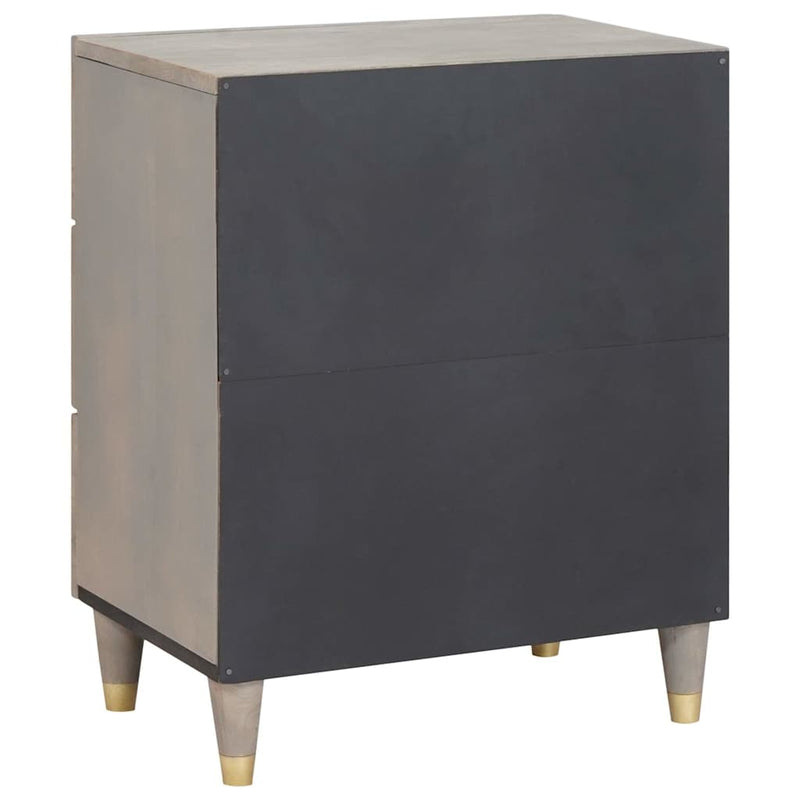 Dulap de noapte Gri 50 x 33 x 62 cm Lemn de mango solid