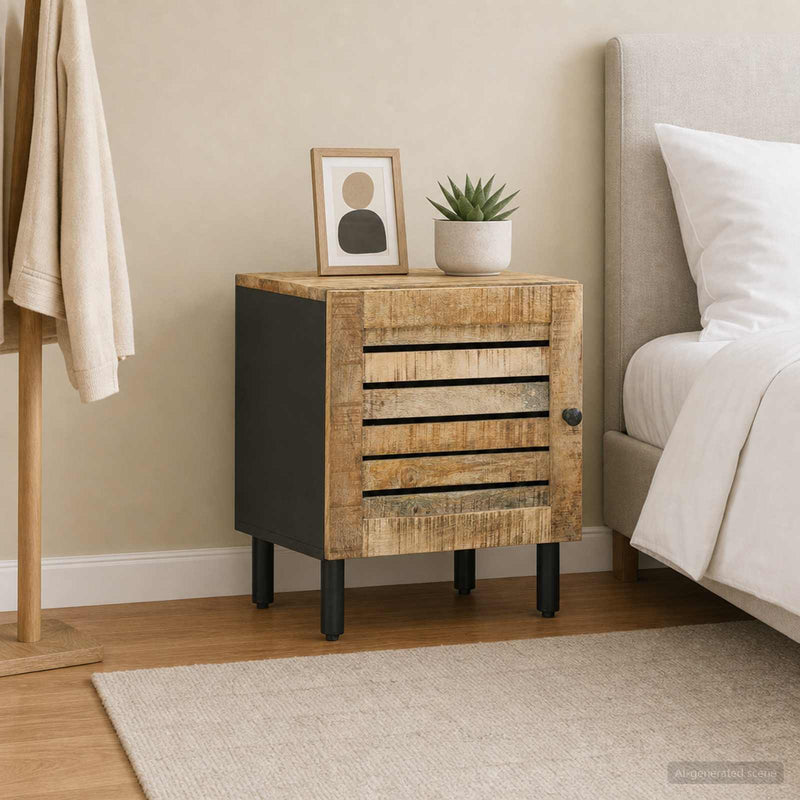Noptieră natural 40 x 33 x 46 cm Lemn de mango solid