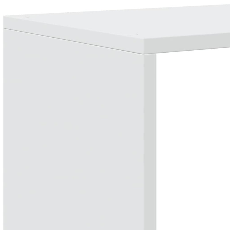 Bibliotecă separatoare de cameră cu 3 niveluri, albă, 99x29x99 cm, lemn stratificat