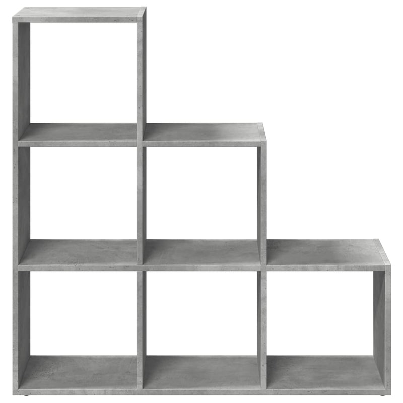 Bibliotecă/separator cameră 3 niveluri , gri, 99x29x99 cm lemn
