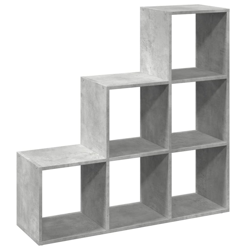 Bibliotecă/separator cameră 3 niveluri , gri, 99x29x99 cm lemn