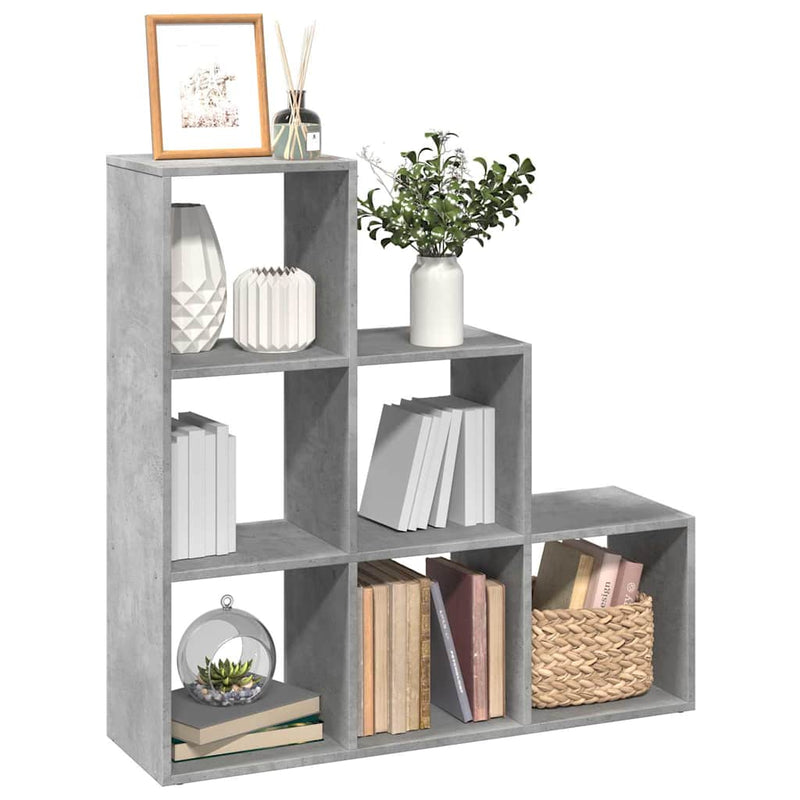 Bibliotecă/separator cameră 3 niveluri , gri, 99x29x99 cm lemn