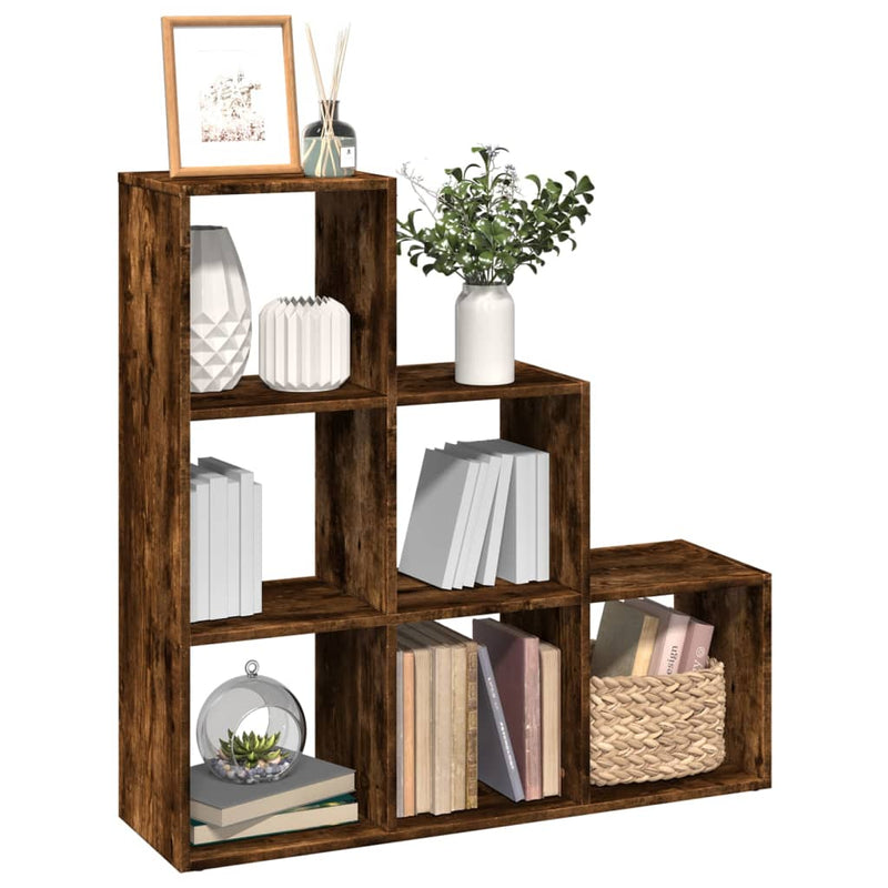 Bibliotecă/separator cameră 3 niveluri stejar 99x29x99 cm lemn