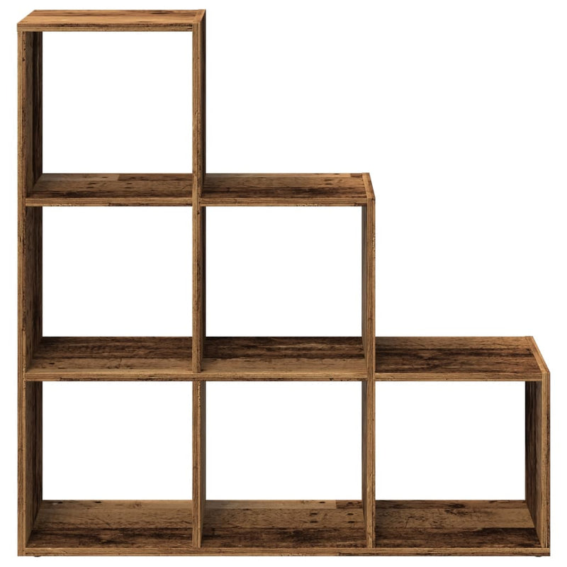 Bibliotecă/separator, 3 niveluri lemn vechi 99x29x99 cm lemn